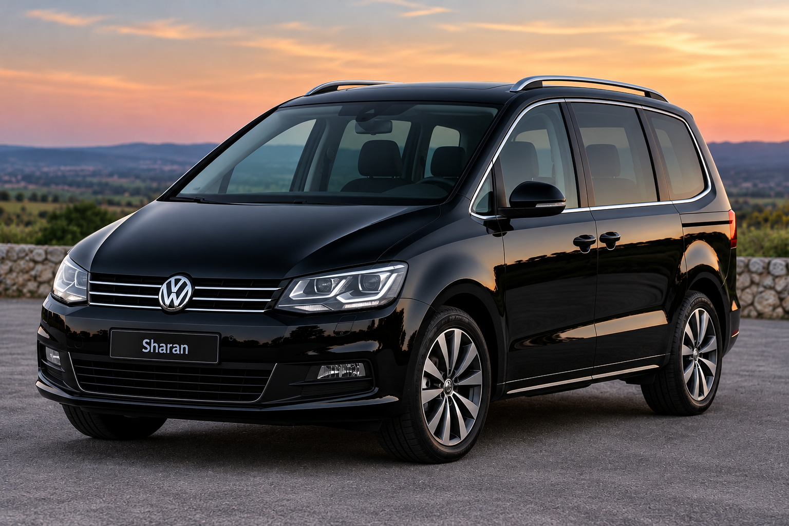 Black Volkswagen Sharan MPV for Weybridge Taxis